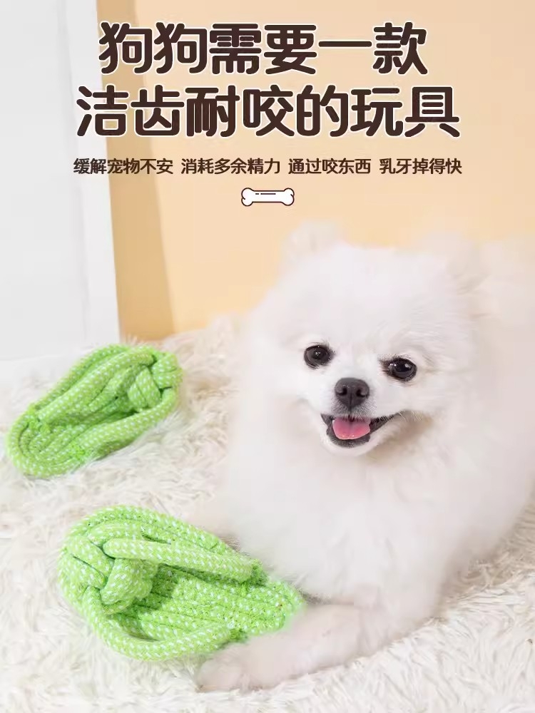 狗狗玩具拖鞋小狗磨牙耐咬绳结球