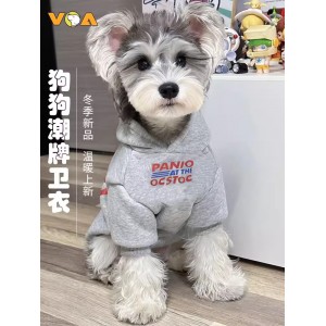 宠物狗狗衣服连帽卫衣秋冬纯色保暖